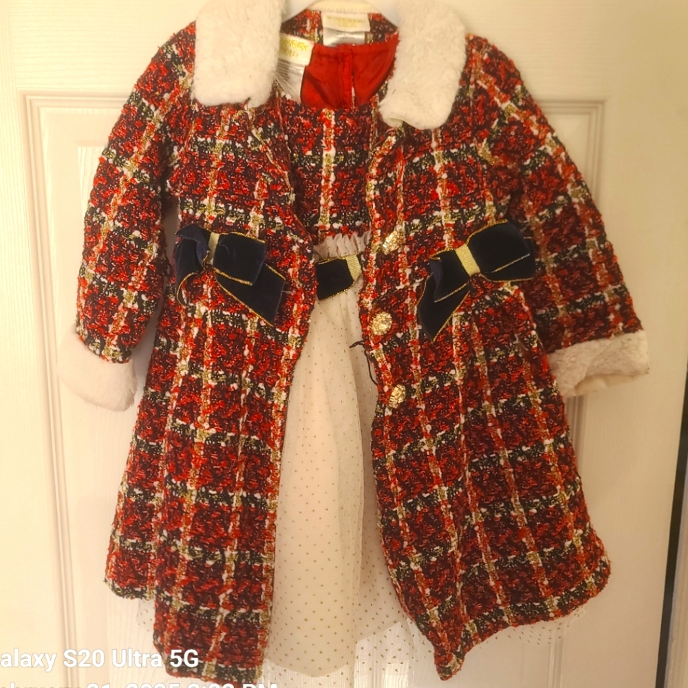 3t-4t  formal dress and coat set